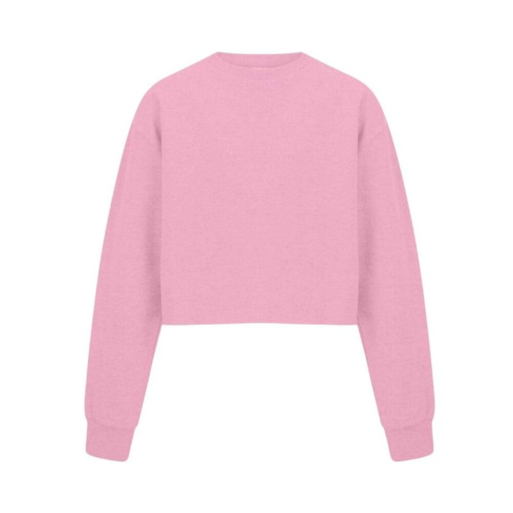 Miso Womens/Ladies Relaxed Fit Crop Sweatshirt / Pink